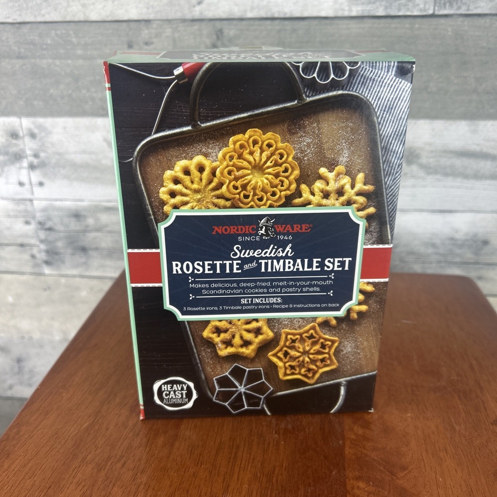 Nordic Ware Swedish Rosette & Timbale Iron Set Heavy Cast Aluminum New